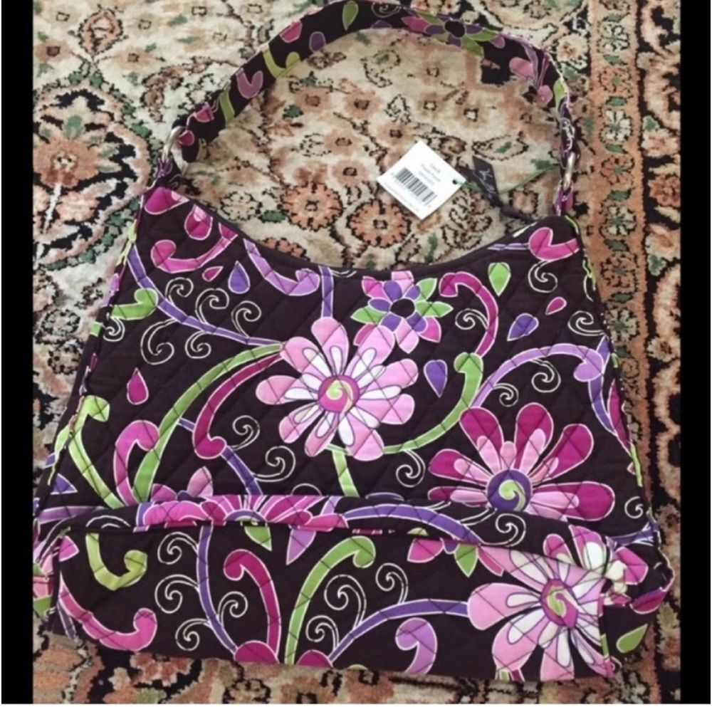 Vera Bradley Lisa B Purple Punch Quilted Cotton Handbag RETIRED - Picture 4 of 6